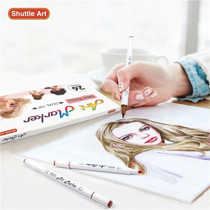 26 Colors Skin Tone&Hair Art Markers