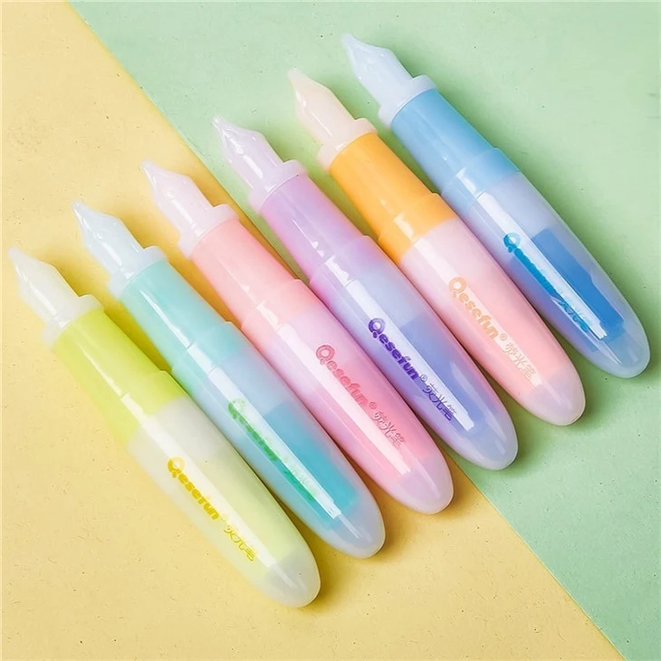 6pcs Mini Fountain Pen Shape Highlighter