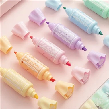 6pcs 미니 사탕 모양 형광펜 마커 펜