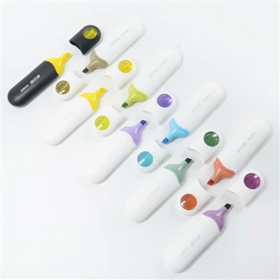8pcs 파스텔 색상 소프트 팁 형광펜